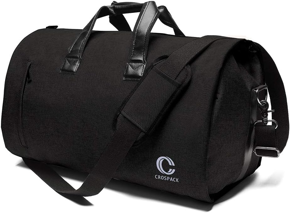 ACSTEP Travel Suit Bag,Garment Bags for Travel,45L Convertible Suit Bag for Men Women,Waterproof Duffle Shoulder Garment Bags, Black