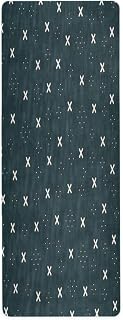 STAYTOP Mini X Print Yoga Mat, Non Slip Fitness & Exercise Mat 71"x26" - Travel Folding Yoga Mats with Carry Bag for Pilates, Floor Workouts & Gym