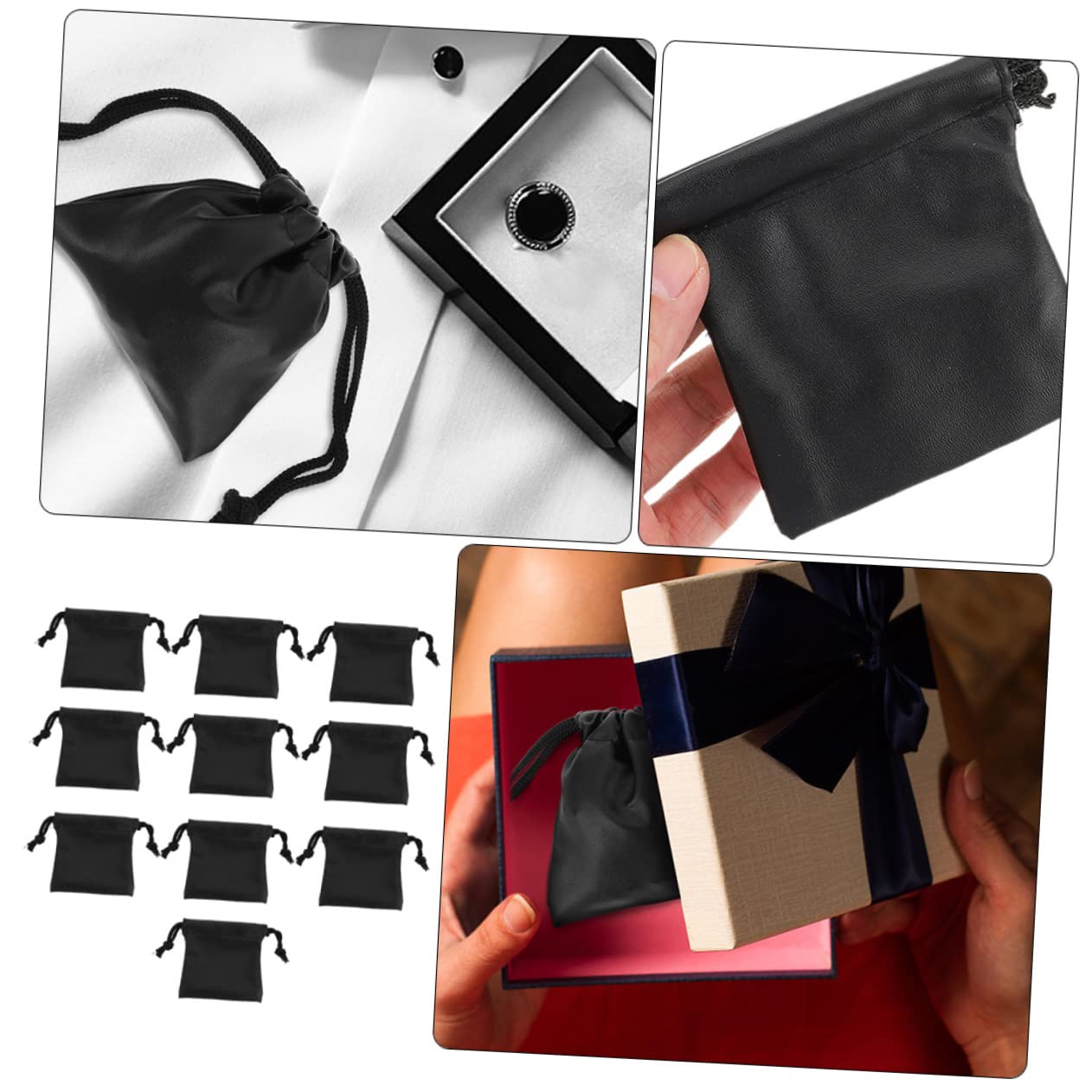 minkissy 2 Sätze Wasserdichte Pu Bags Für Schmuckaufbewahrungstaschen Mit Kordelzug Aufbewahrungslösung Für Reisen Zuhause Schützt Wasser Kratzern 10 Stück * 2