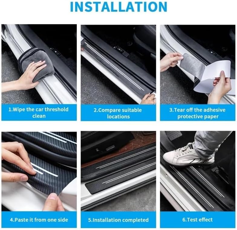 5PCS Car Door Sill Protector, for Ford Bronco Sport 2021 2022 2023 2024 2025 Car Door Edge Guards Door Sill Protector Automotive Wrap Film Anti-Scratch Car Door Threshold Strips