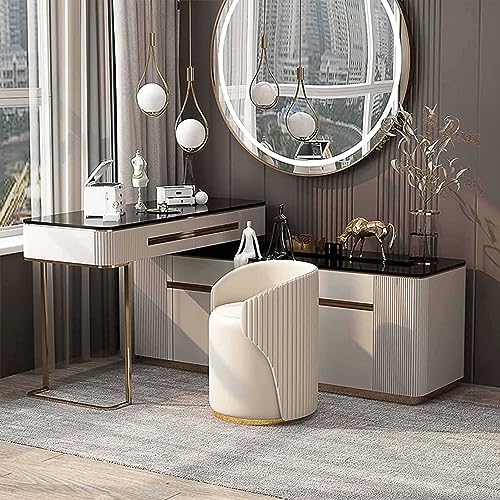 Silla de maquillaje con respaldo comodo y taburete acolchado suave Petite Vani 4