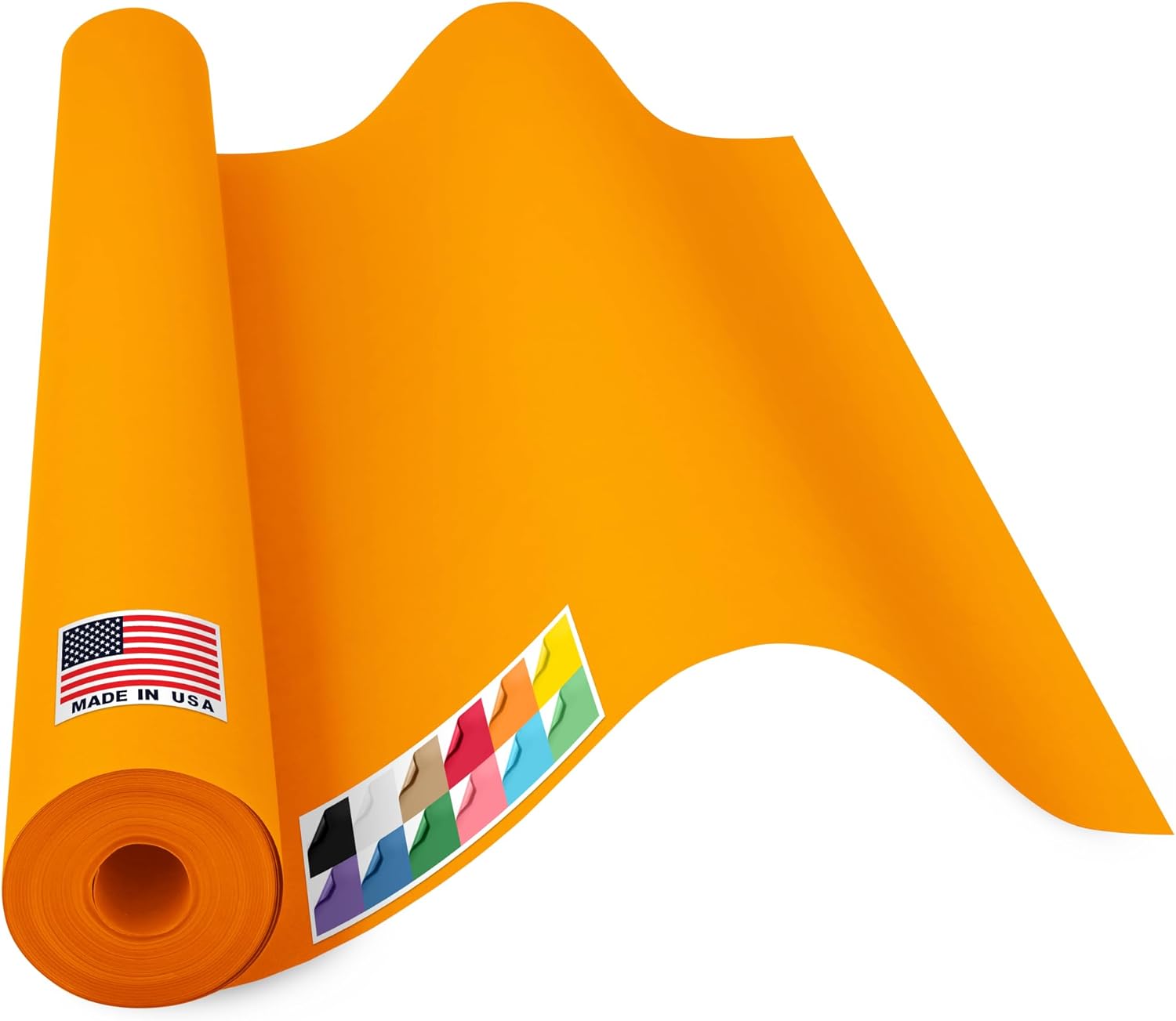 USA Made 36" x 1200" Orange Kraft Paper Roll, 45 lbs Thickness, American Quality Colored Kraft Paper for School, Bulletin Board - Odorless, Non-Toxic, Safe for Kids