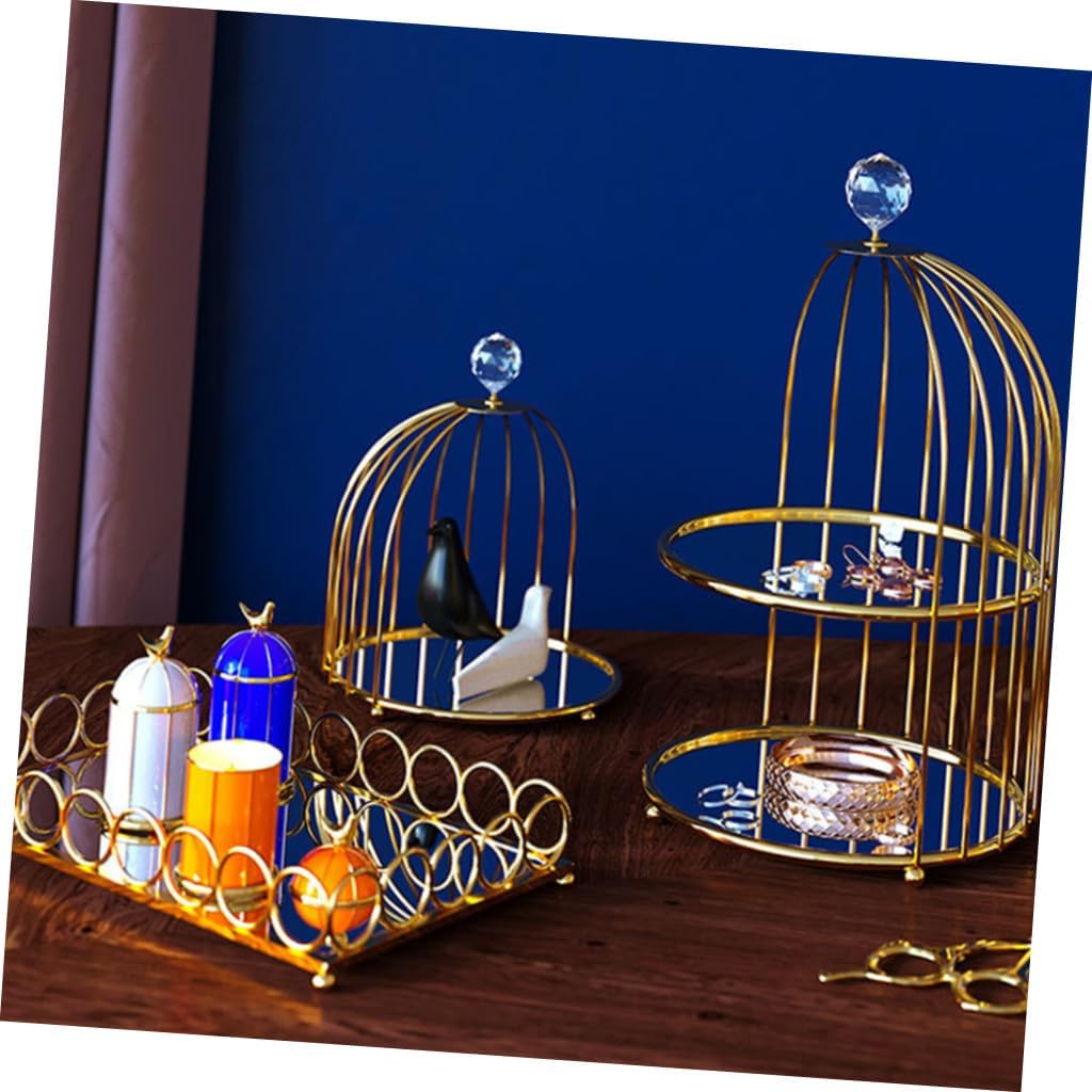 1pc Bird Cage Jewelry Storage Rack Creative Multifunctional Organizer for Cosmetics Skincare Jewelry Design for Stylish Home and Space Saving