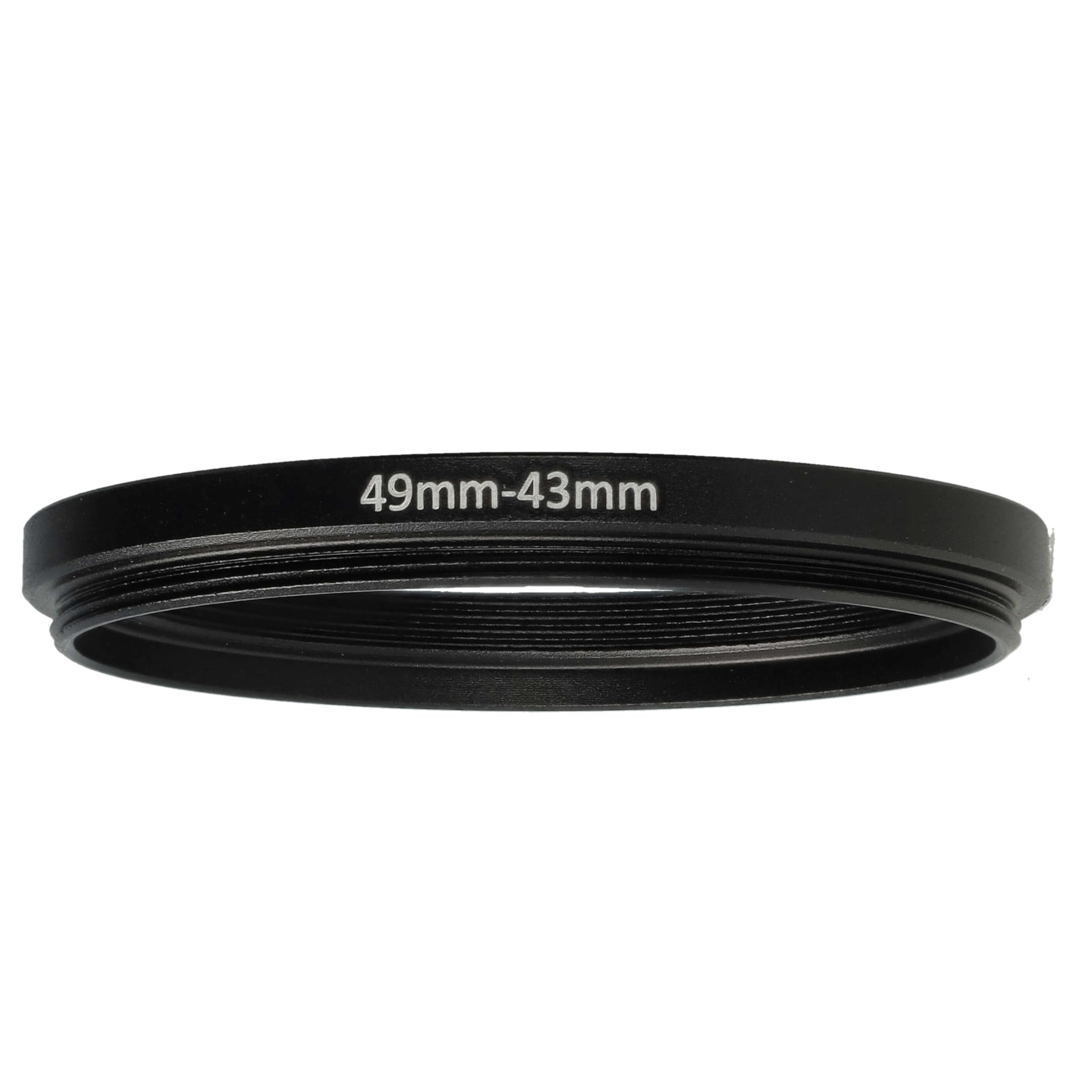 vhbw Pierścień adaptera filtra krokowego 49 mm do 43 mm do obiektywu aparatu - reduktor, czarny metal
