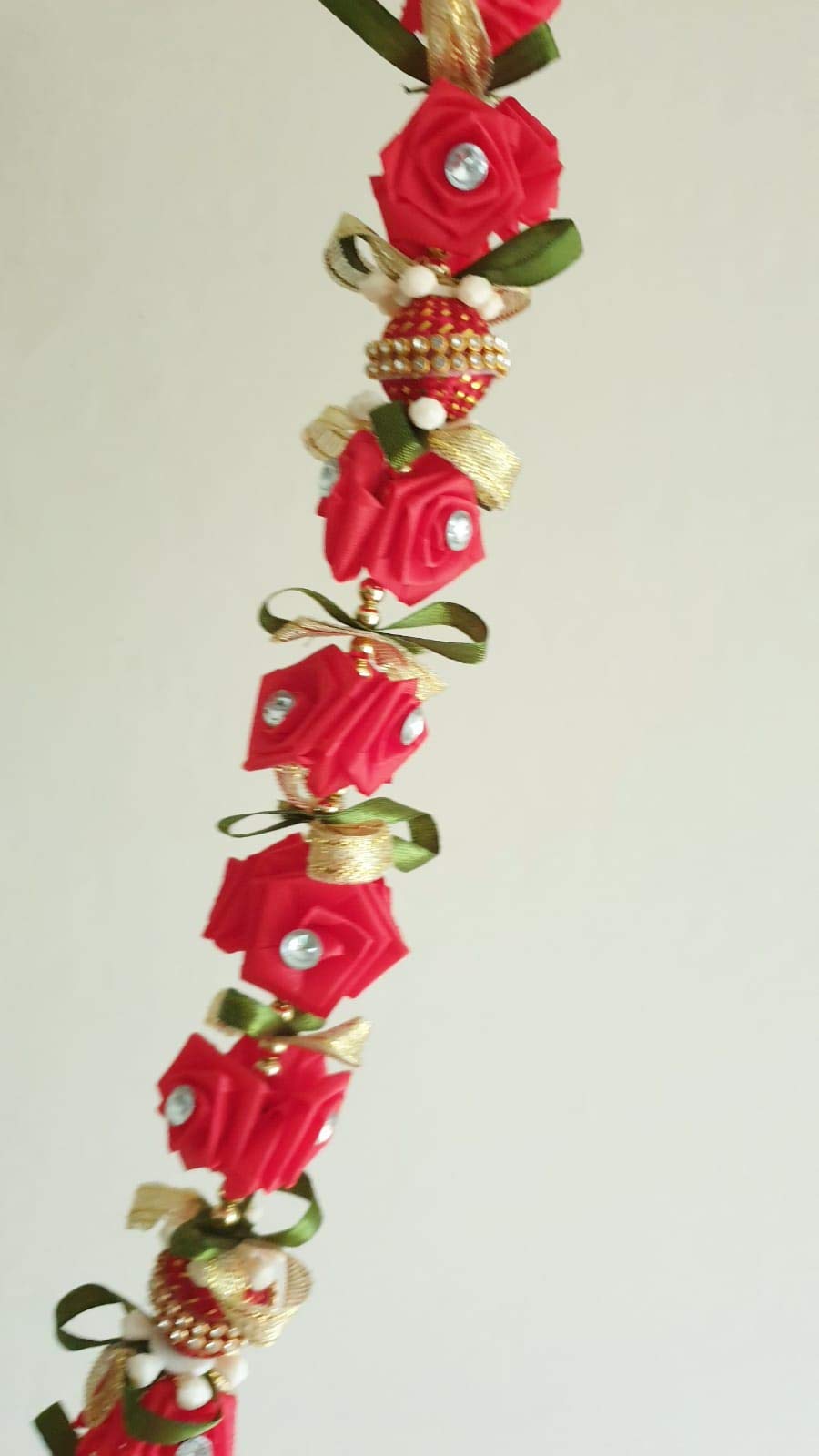 Estationeryhouse Artificial Indian mala/garland/haar jaimala shaadi indian wedding pooja ashtami,Mala 1 pc (Rose and Ribbon) - Image 2