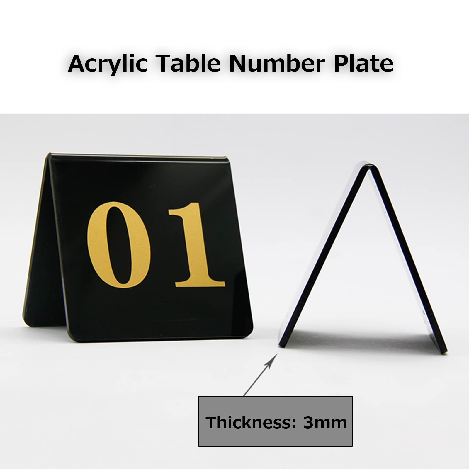 Tarjetas acrílicas para números de mesa 1-25/50/100 Placas de carteles digitales de doble cara - Fácil de leer - Permite a los invitados sentarse rápidamente, para restaurantes, bares, fiestas, tarj