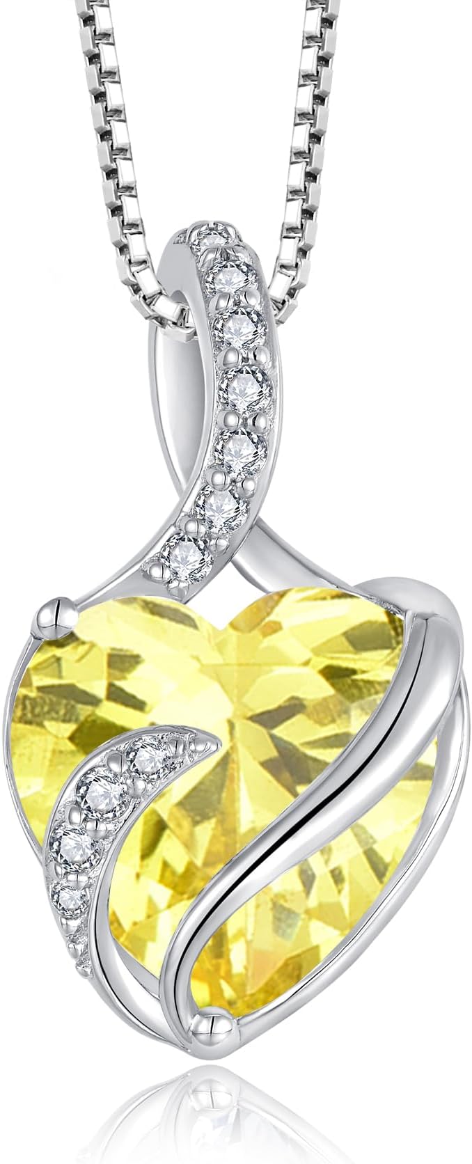 Necklaces for Women 925 Sterling Silver Infinity Heart Pendant Necklace Birthstone Jewellery for Women