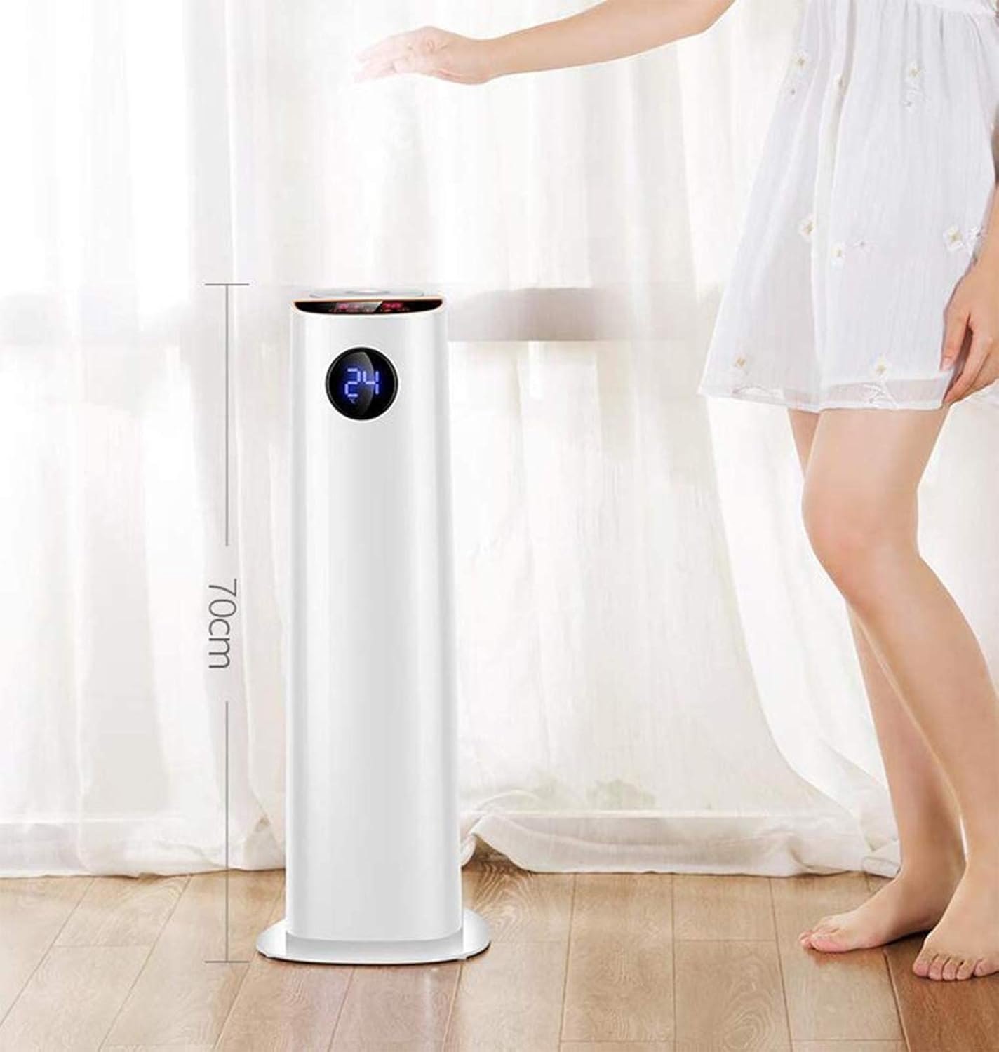 Household Atomizing Humidifier (6L), Dual-Drive Floor-Standing Humidifier, Quickly Humidifies Dry Space, Used in Office and Household,Black (White)