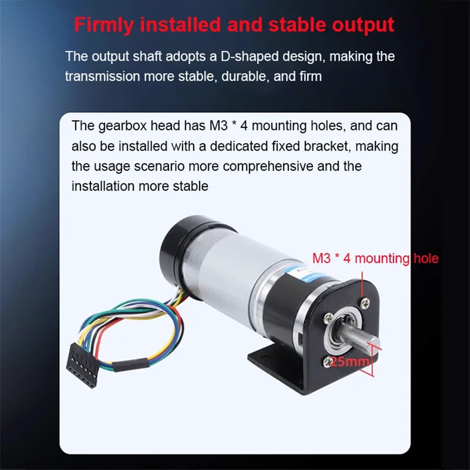 100KG Motor reductor DC 36-555S Encoder planetario con cubierta trasera