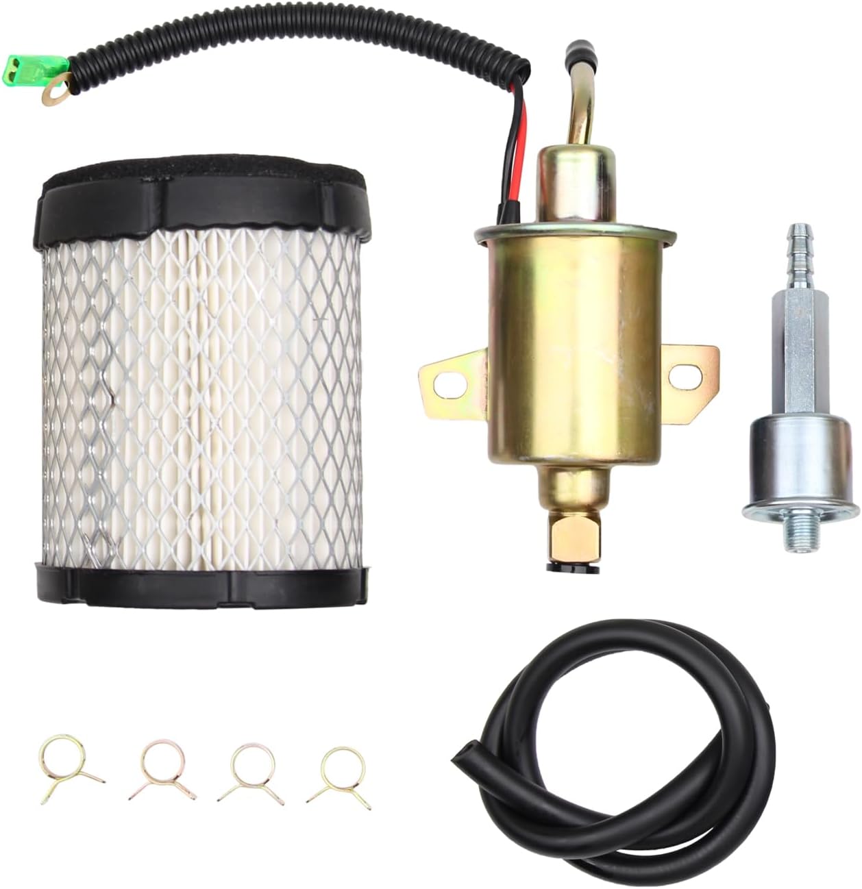 New E11007 Fuel Pump 1403280 Air Filter Kit Compatible With Cummins Onan RV Microlite MicroQuiet 4000 4KW 12V Camp Power KYD KY Series Generator Replace A029F889 1492311 1492457 482017
