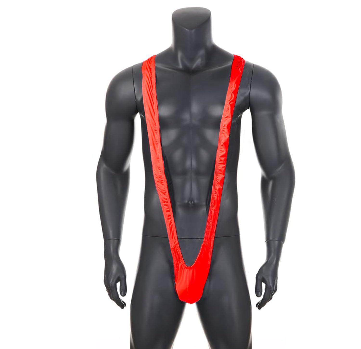 LATRAT Inside Ropa, Borat Mankini garnitur, męski jeden rozmiar, błyszczący i piękny (czerwony), Czerwona, M