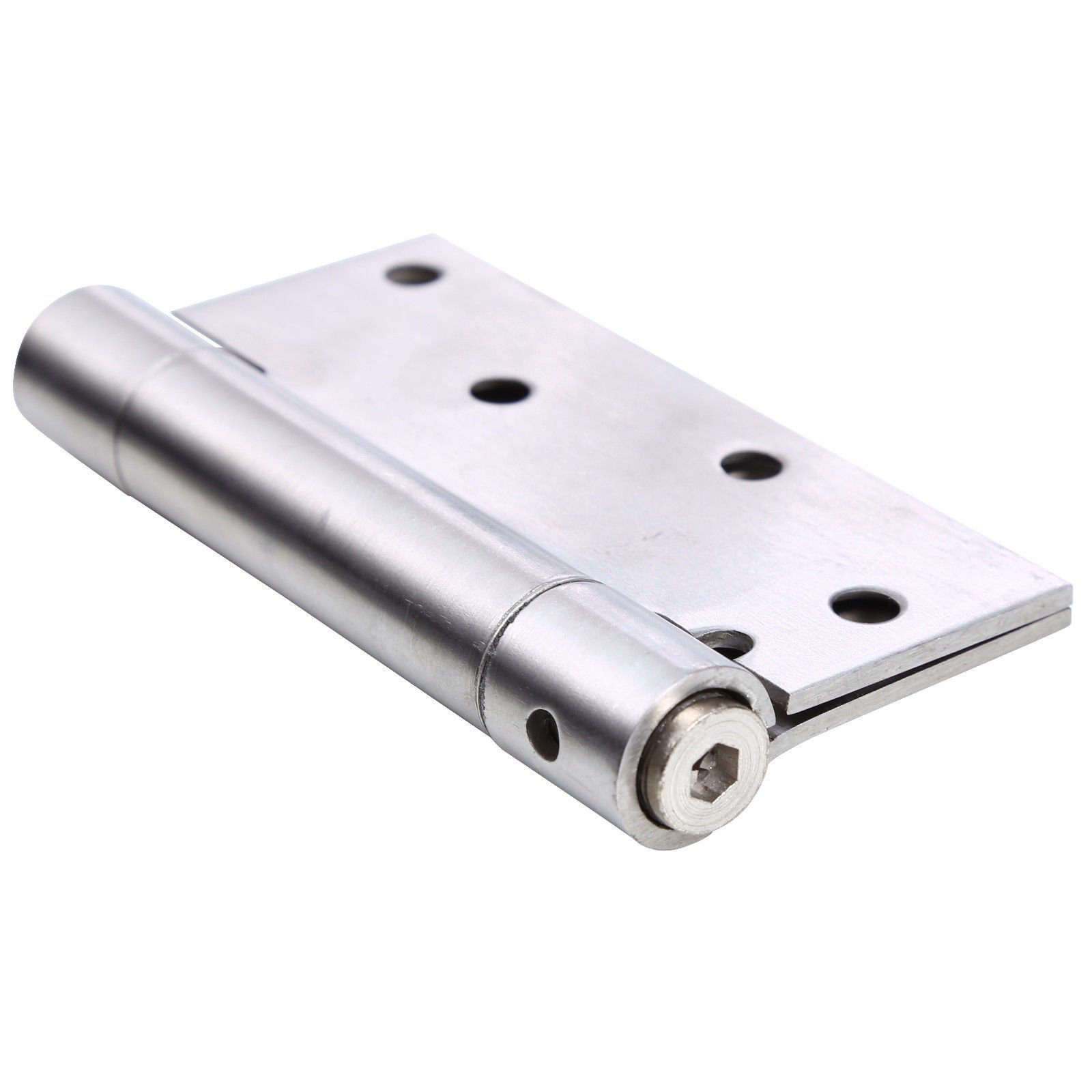 UHPPOTE 4 inch Acero Inoxidable Single Resorte Muelle Puerta Bisagra Automáticamente Cerrado Cómodo (Paquete de 1 Par)
