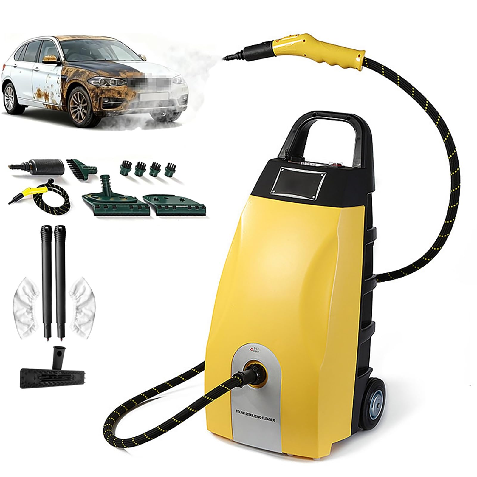 Commercial High-Pressure Continuous Steam Cleaner 3000W High Temp Steam Engine Cleaner with 3 5L Capacity Dry Wet Carpet