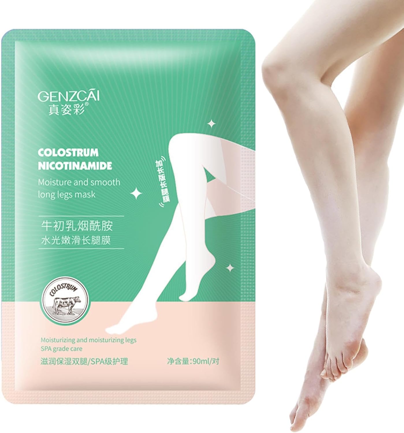 Foot Peel Masque Long Leg | Moisturizing Nourishing Extra Long Exfoliate Foot Mask, Colostrum Nicotinamide Long Leg Mask, Niacinamide Moisturizing Long Leg Masque for Men and Women Jildouf