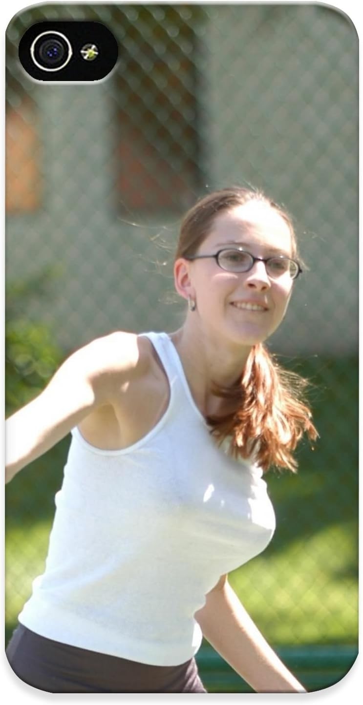 E1bae216032 Case Cover, Fashionable Iphone 4/4s Case - Women Fences Skirts Glasses Shoes Tennis Ftvgirls Magazine Earrings Tennis Court Chain Link Fence Te