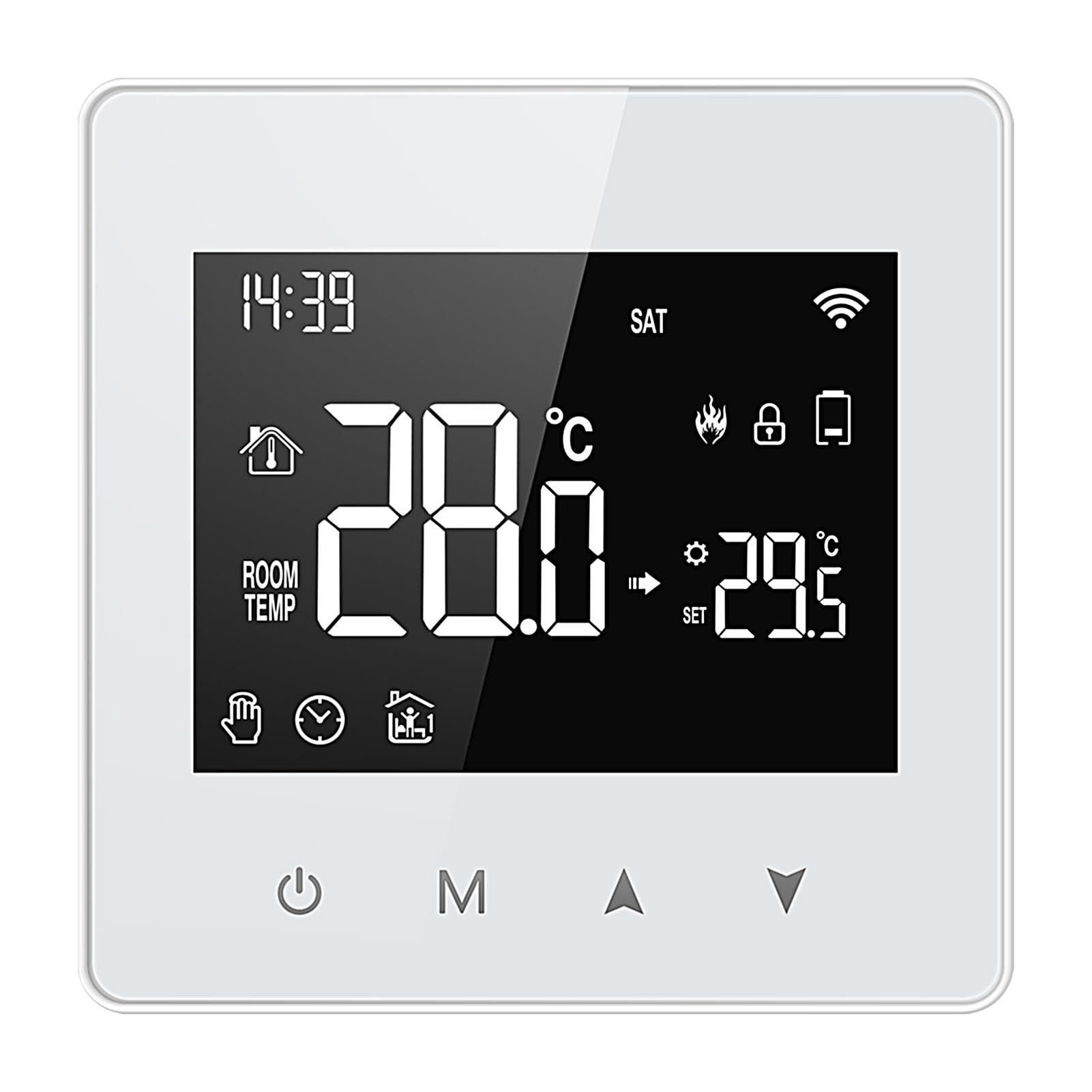 WiFi Smart Thermostat for Home - Smart Thermostat with LCD Display | Battery Operated Programmable Thermostat for Heating and Wireless Smart Thermostat