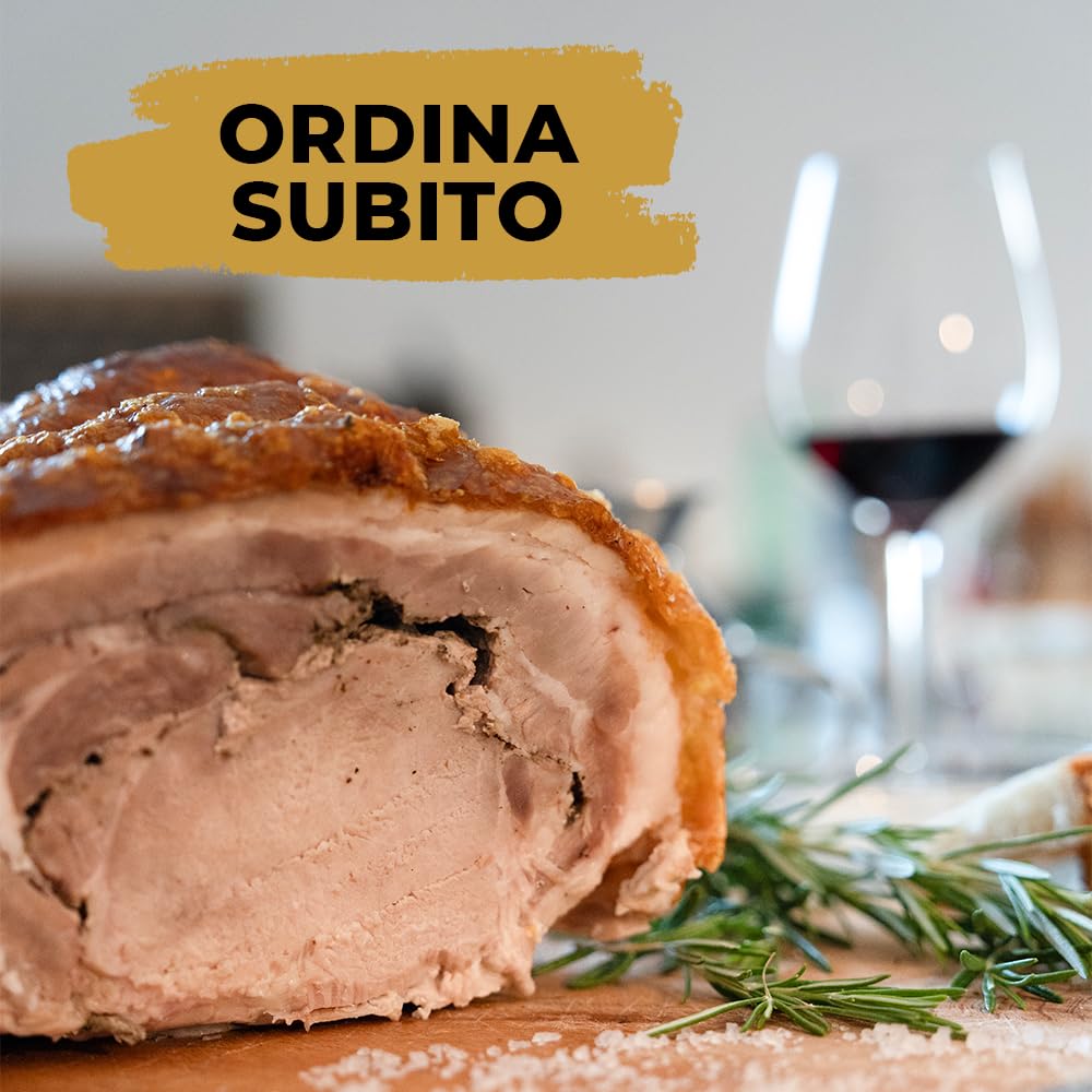 FA.LU.CIOLI 1917 - Porchetta Di Ariccia Igp 2Kg Sottovuoto, Tronchetto Di Porchetta Senza Glutine E Lattosio, Prodotto Artigianale, Senza Conservanti, Carne Di Maiale Selezionata, Prodotto Tipico