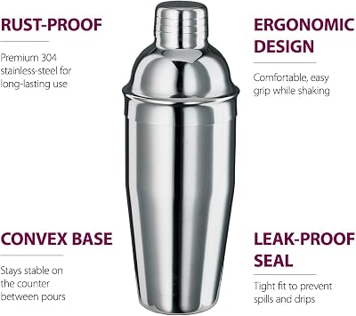 Cocktail Shaker Set - 17 Piece Stainless Steel Mixology Bartender Kit, Drink Martini Shaker, Home Bar Accessories, Cocktail Kit, Stainless Steel Bar Set, Shakers Bartending