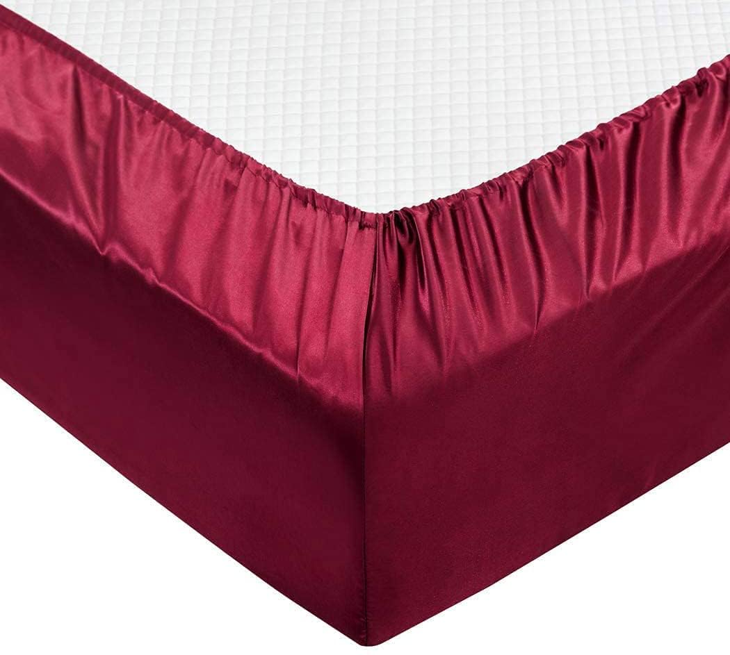 Lenzuolo Con Angoli In Raso Seta – 100% Poliestere Premium, Morbido E Lucido, Adatto A Materassi Fino A 30 Cm, Colore Nero, 90x200 Cm