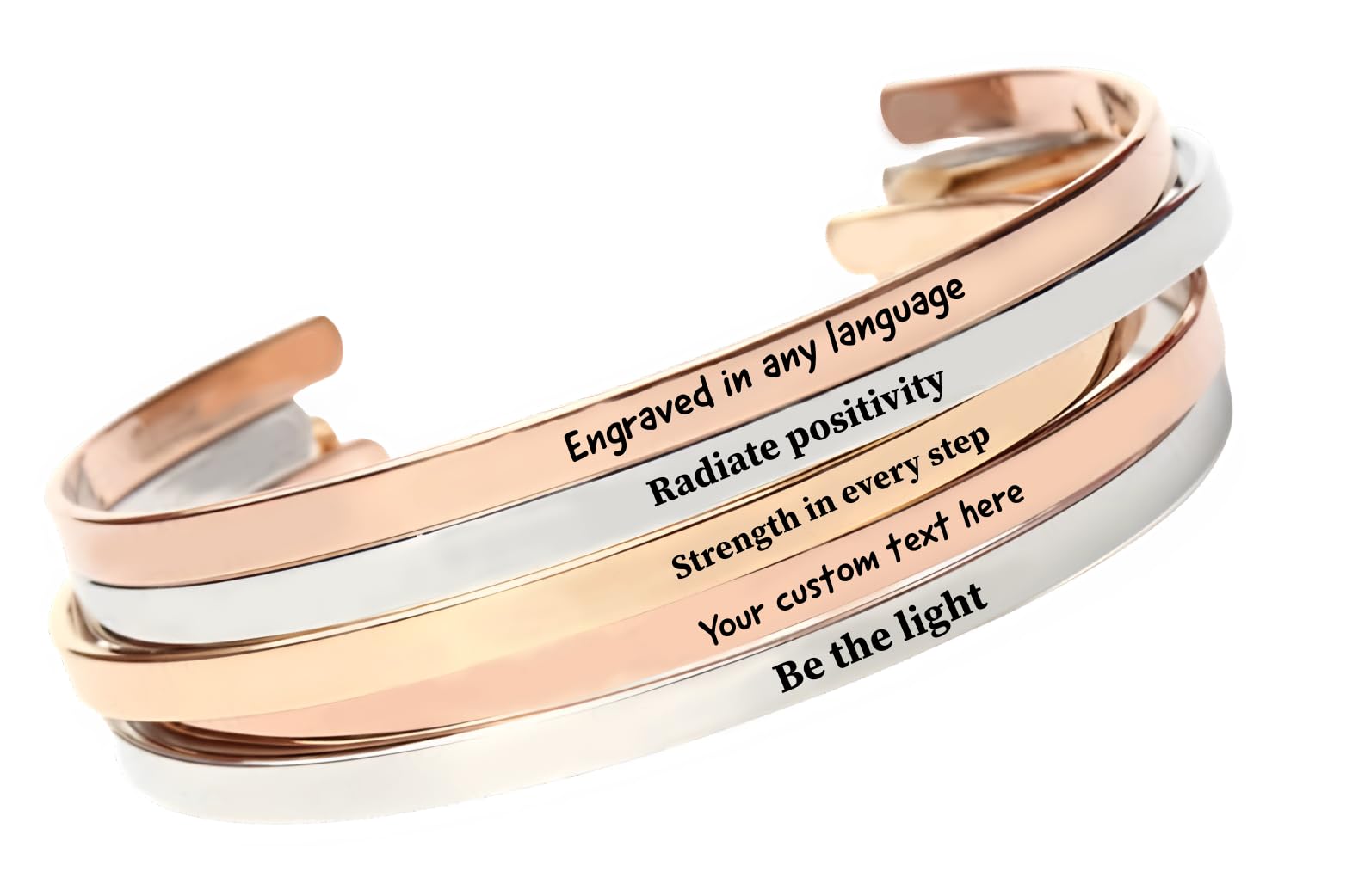 Personalized Cuff Bracelet Adjustable Bangle For Women And Men Custom Engraved With Your Special Message To Give As Gifts For Wedding Anniversaries, Birthdays, and Special Occasions