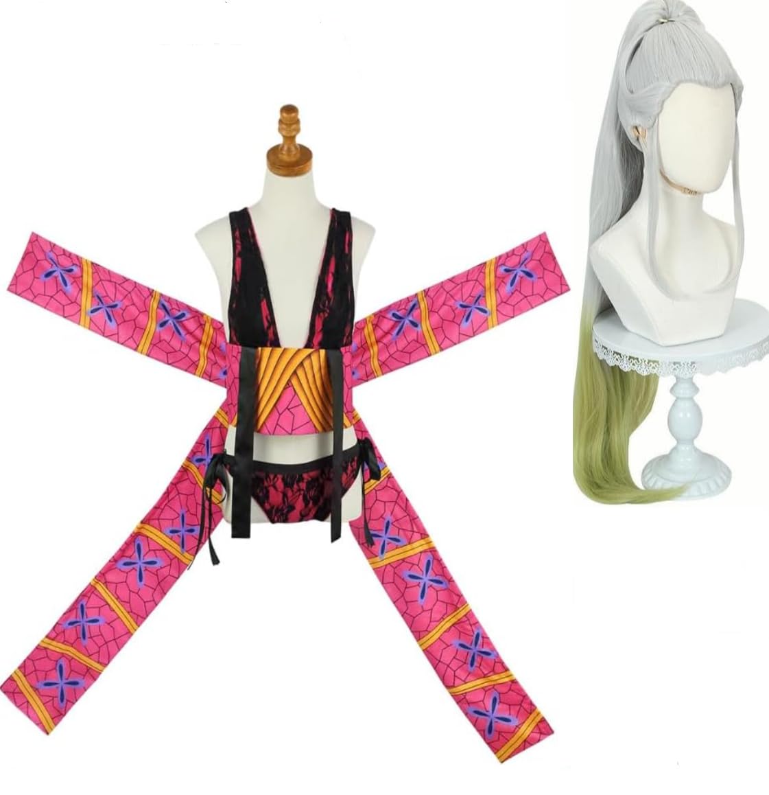 鬼滅の刃　堕姫　コスプレフルセット 鬼滅の刃 堕姫 コスプレフルセット 鬼滅の刃 風 堕姫（だき） コスプレ