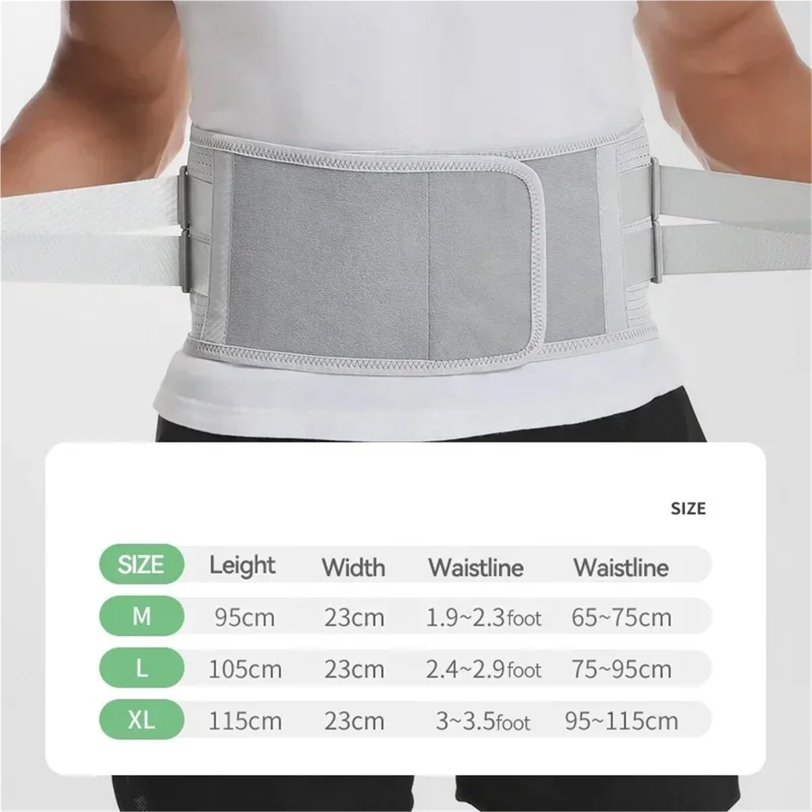 Faja de soporte para la espalda Faja lumbar for dolor con almohadilla extraíble, cinturón de soporte for hombres y mujeres(L)