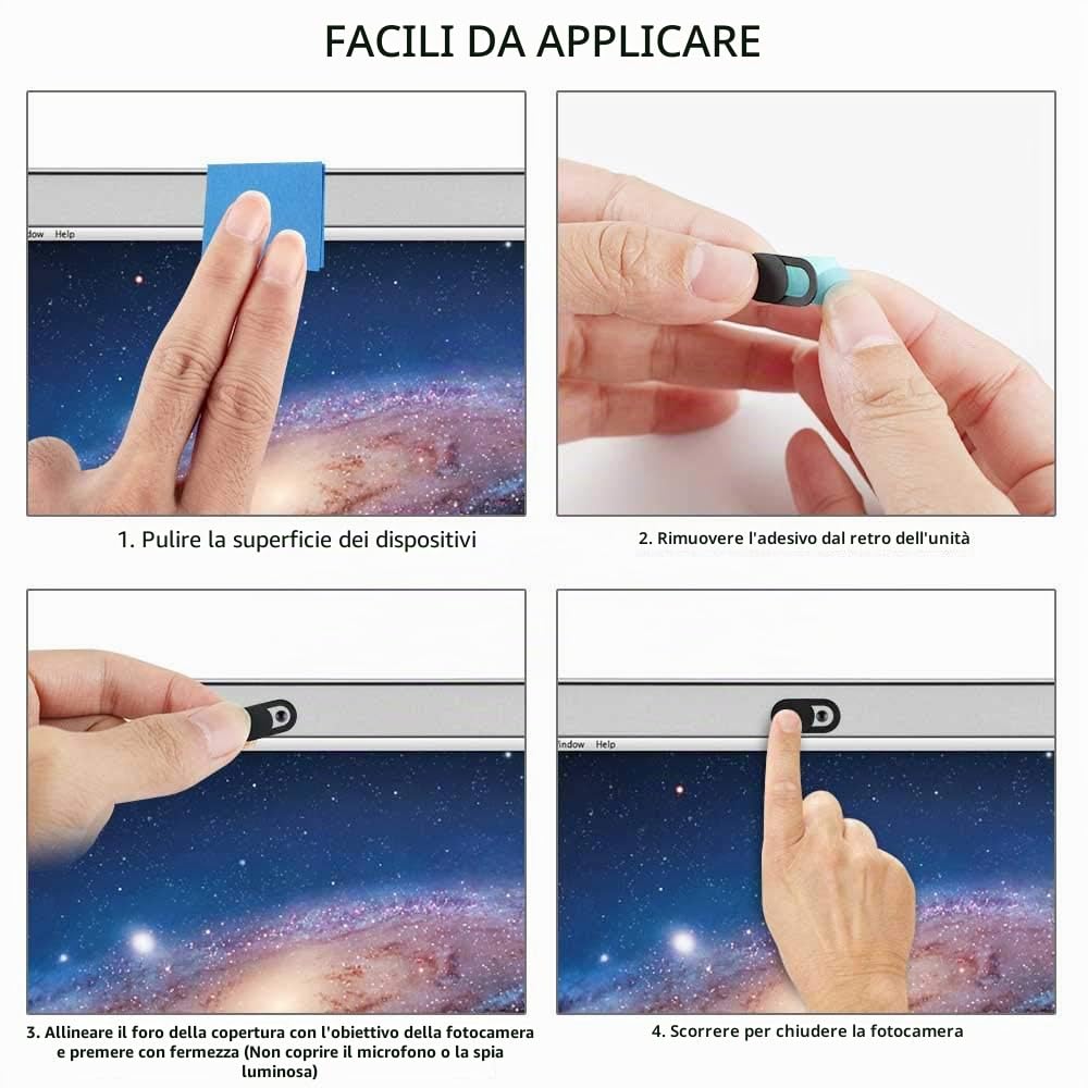 iVoler Copri Webcam Slider Ultra Sottile per Laptop PC Tablet - 3 Pezzi Nero