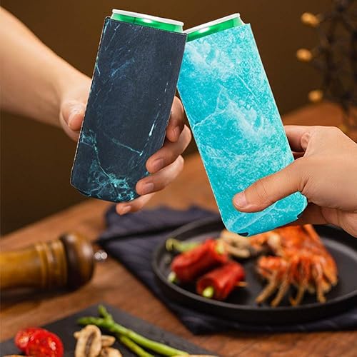 Miniatura 7 de HaiMay - 10 fundas delgadas para enfriar latas de bebidas 12 onzas, para latas de cerveza o bebida energética