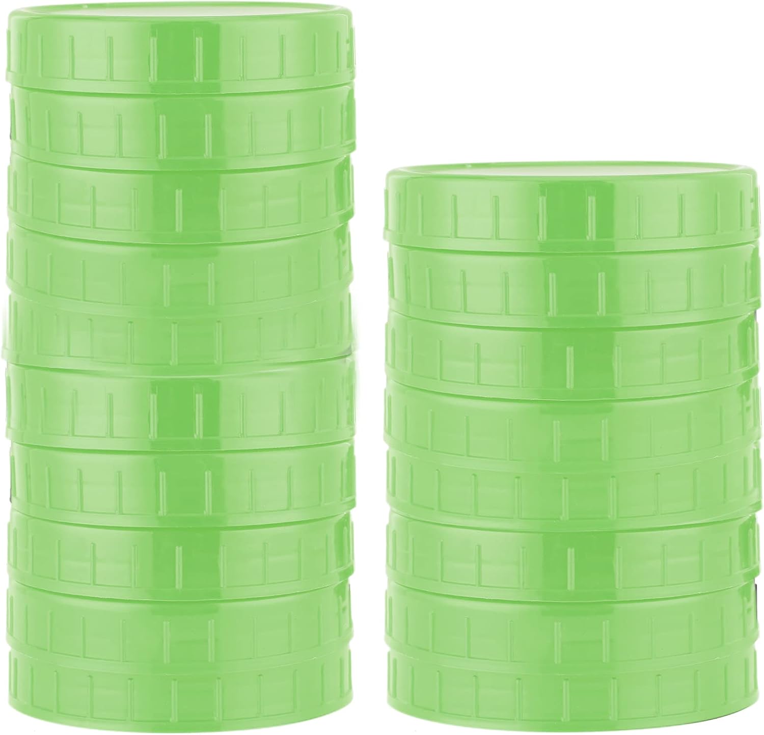 Actaday 18Pcs Green Plastic Mason Jar Lids Canning Jar Lids