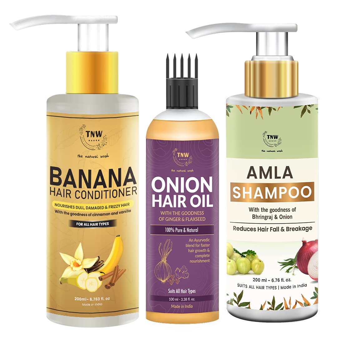 TNW – The Natural Wash Amla Shampoo, Onion Oil and Banana Conditioner | For Strong, Soft and Nourished Hair | Chemical-Free Haircare Products-image-48