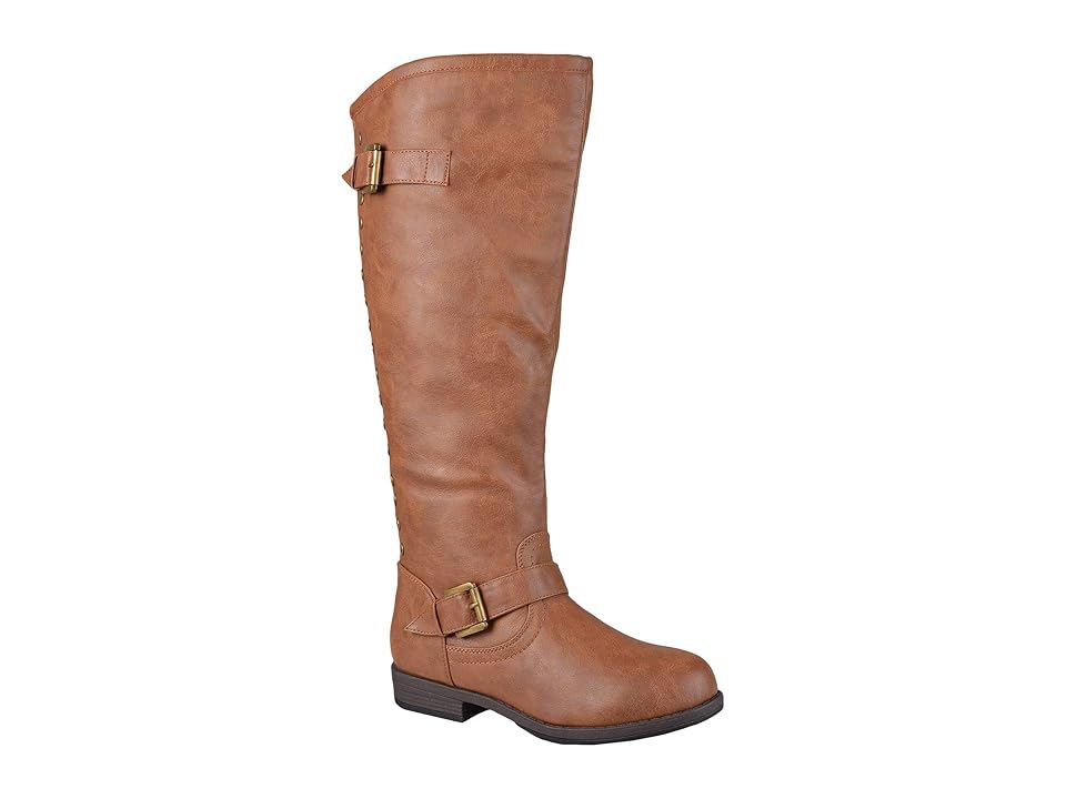 Journee Collection Spokane Boot Extra Wide Calf (Chestnut) Women's