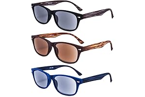 EYEGUARD Classic Unisex 3-Pack Reading Sunglasses for Men and Women (1.50)