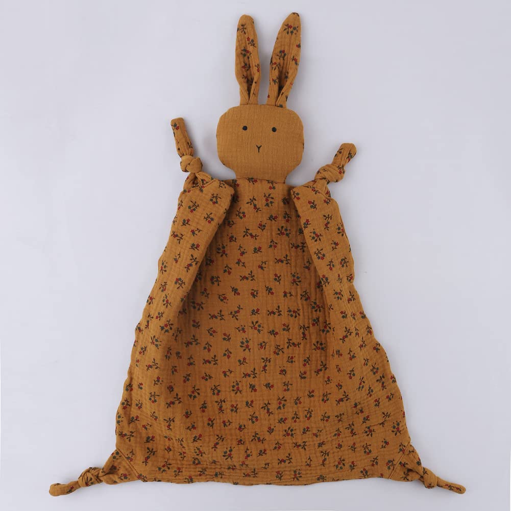 DIFLAX Lot De 3 Doudous Lapin – Serviette Apaisante, Anneau De Dentition En Bois Et Foulard Triangulaire – Cadeau Naissance Bébé