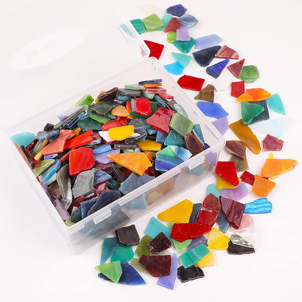 Lot De 20 Carreaux De Mosaïque En Verre - Formes De Pétales - DIY Et Décoration Intérieure/Extérieure - Avec Boîte De Rangement - 8