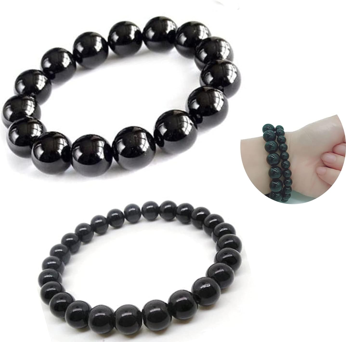 Tourmaline Crystal Bracelet for Women and Men（2 Pack）