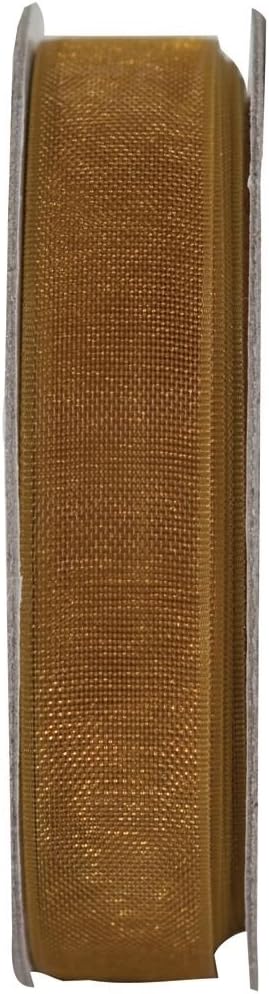10mm Organza Craft Ribbon - 3m Reel - Golden Shine | Ribbon for Crafts