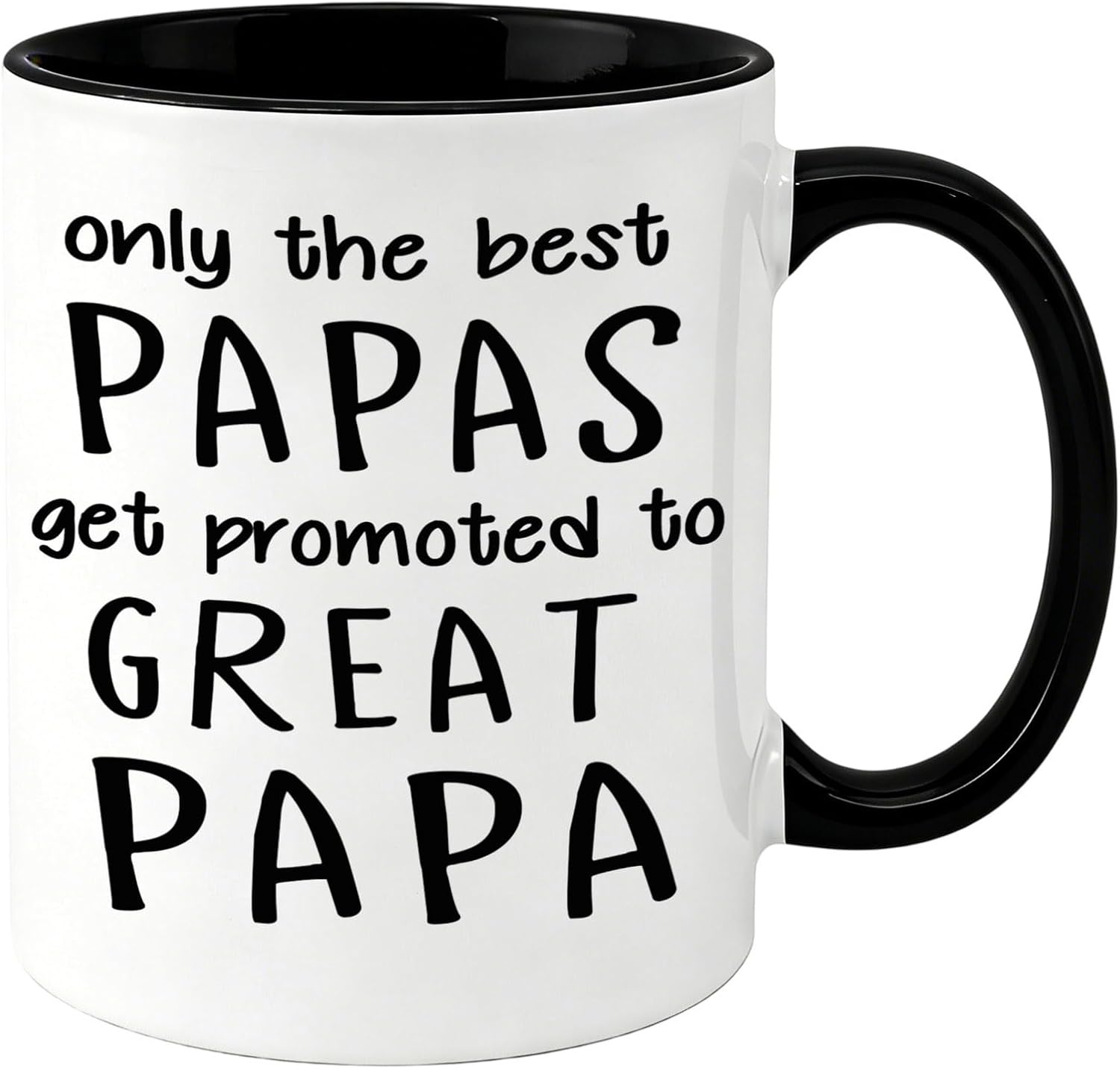 Great Papa Coffee Mug 11oz, Papas Get Promoted to Great Papa - New Baby Announcement Gifts from Great Grandkids for Father Day, Birthday, Christmas (nppa)