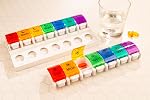 Ezy Dose Weekly (7-Day) AM/PM Pill Organizer, Large Medicine Case, Rainbow | Daily Vitamin & Supplement Planner, 2 Times a Day Push-Button Compartments, Removable Trays, Travel-Friendly, BPA-Free