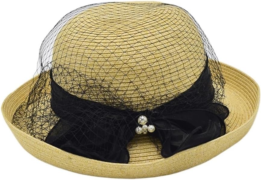 Wide Brimmed Curled Hat, Women's Mesh Sunscreen, Beach