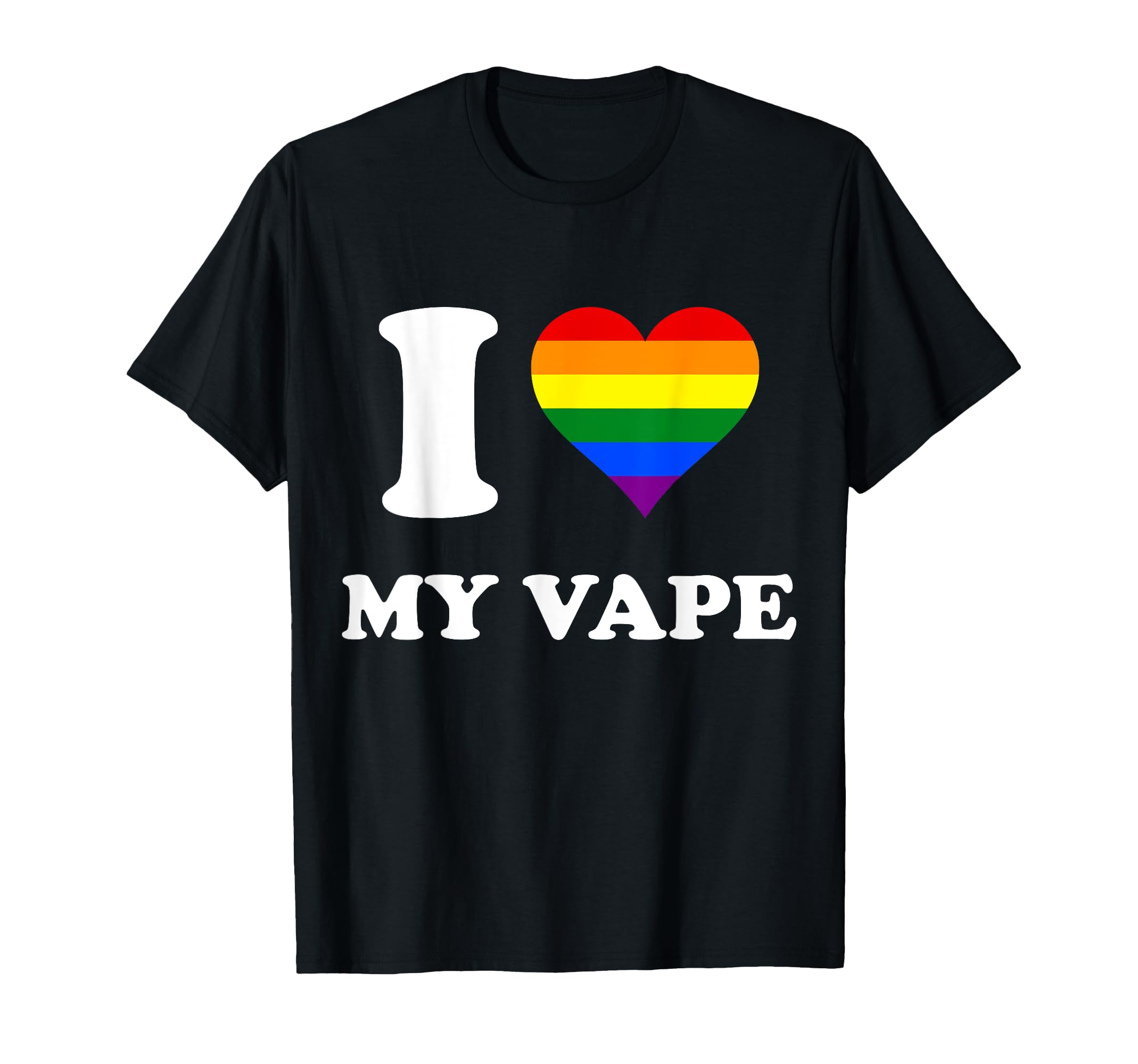 Rainbow Flag Heart I Love My Vape T-Shirt