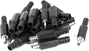 PATIKIL 4x1,7 Mm DC Mâle Prise Alimentation Alimentation Extrémités, 5 Paquet DIY DC Baril Connecteur Remplacement, Jaune