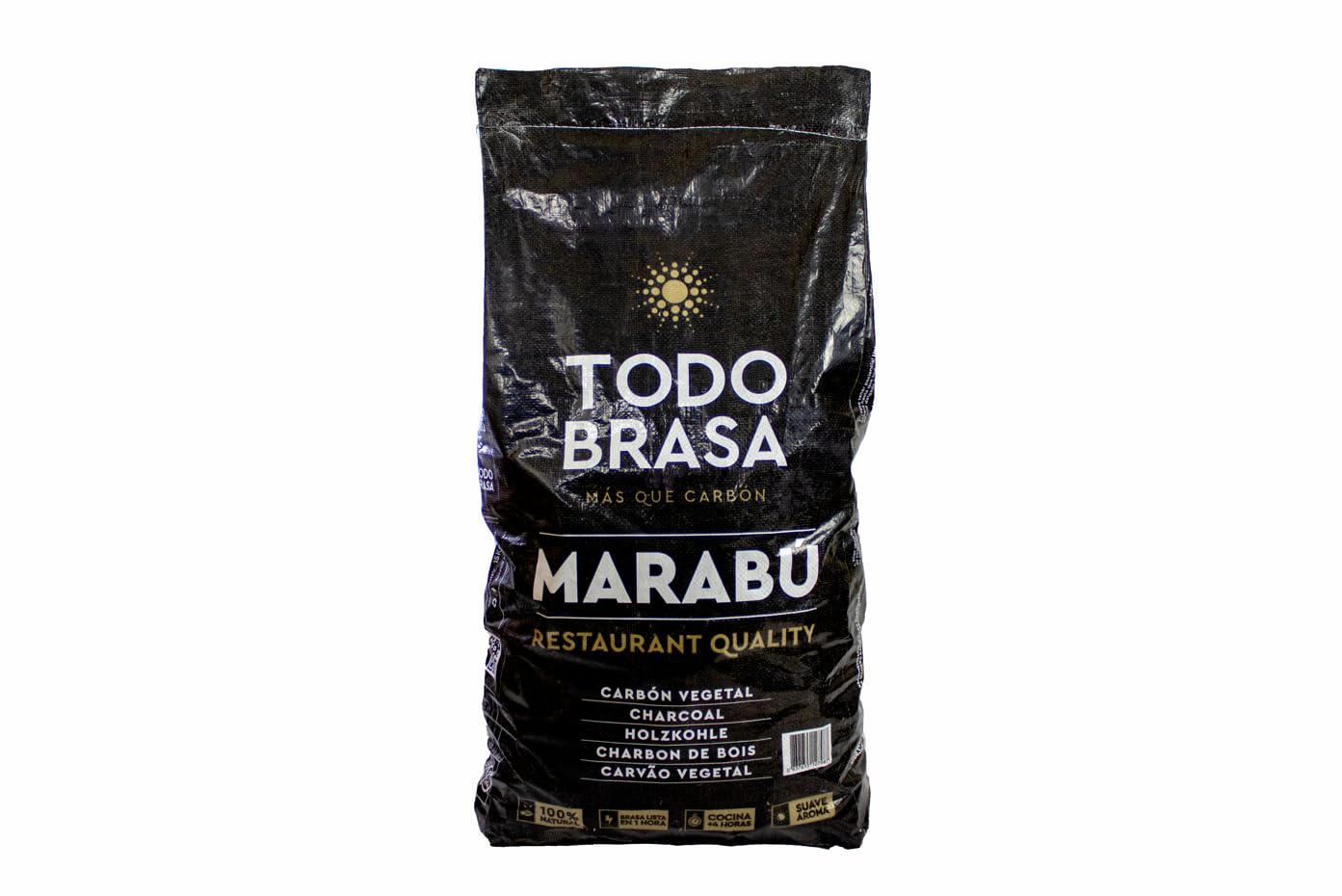 Carbon Vegetal MARABÚ Saco 15kg Todobrasa. Gran Poder calorifico. Gran duracion. Ideal para BBQ, Parrilla y Horno