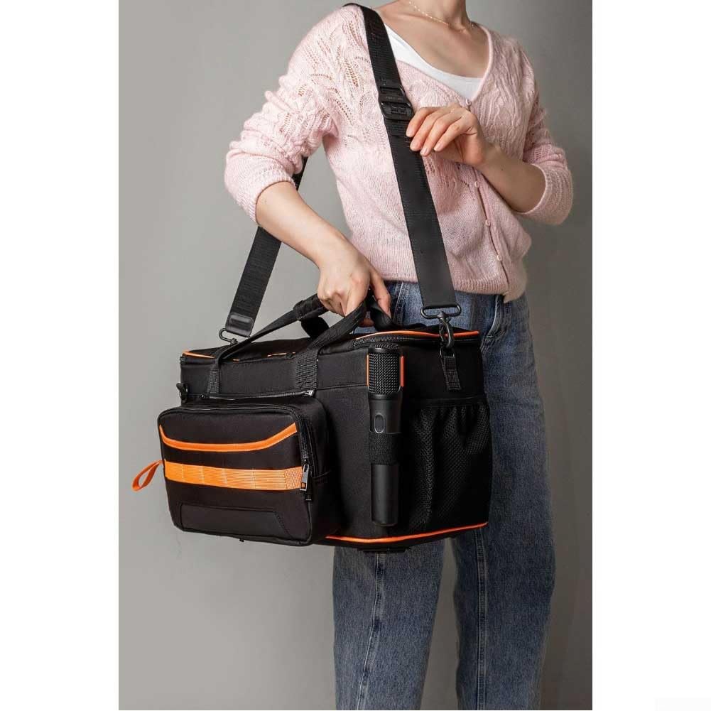 Étui de transport pour enceinte JBL Party Box On-The-Go 2 — Sac fourre-tout de voyage en tissu Oxford avec bandoulière réglable, compatible avec haut-parleur + accessoires