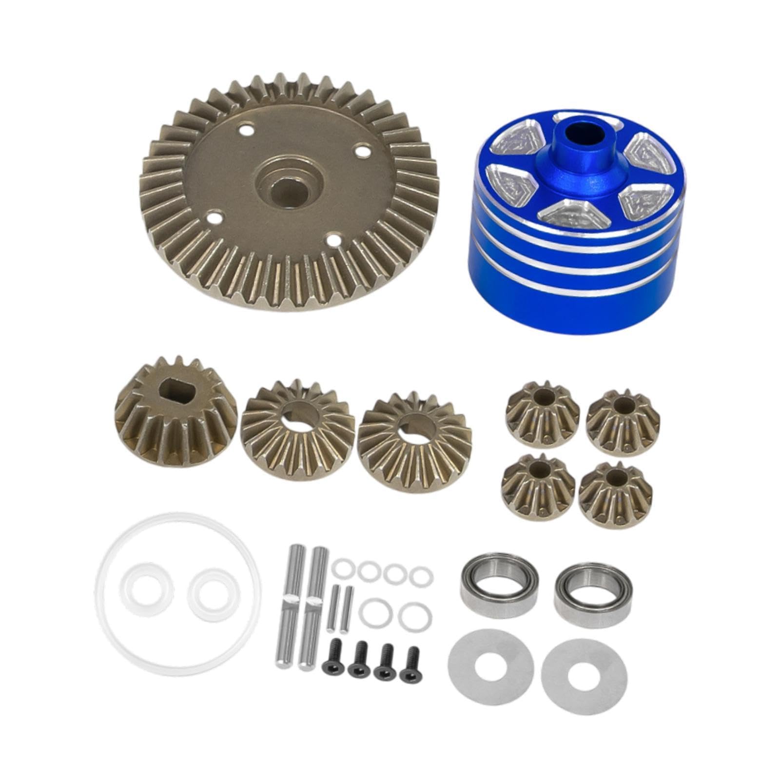 Gralara Engranaje Diferencial RC Kit de Piñones con Caja Piezas de Transmisión para Coche Recambio Aleación Sólida Ajuste Estable Diámetros 3.95c, Azul