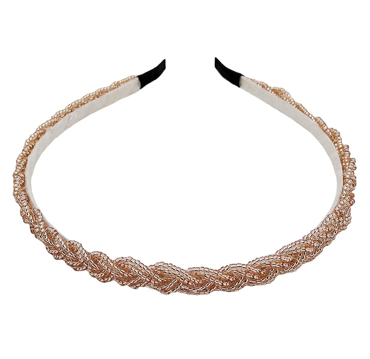 Septreize Crystal Hair Bands for Women - Metal Beaded Hair Band for Women's Hair Hoop Clips Fashion Headband Hairband Girls Beauty Care Champagne Elegant Headwear Accessories Wraps Wedding Bride