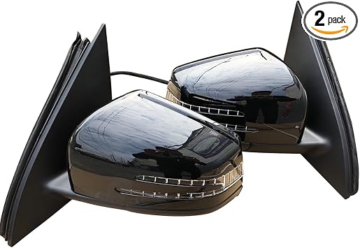 W166 Car Side Door Mirrors Set Compatible with Mercedes Benz M & GLE and GL & GLS Class X166 ML300 ML350 GL350 GL450 GLE300 GLE350 GLS400 GLS500 Models Year 2012-2019, Large, Glossy Black