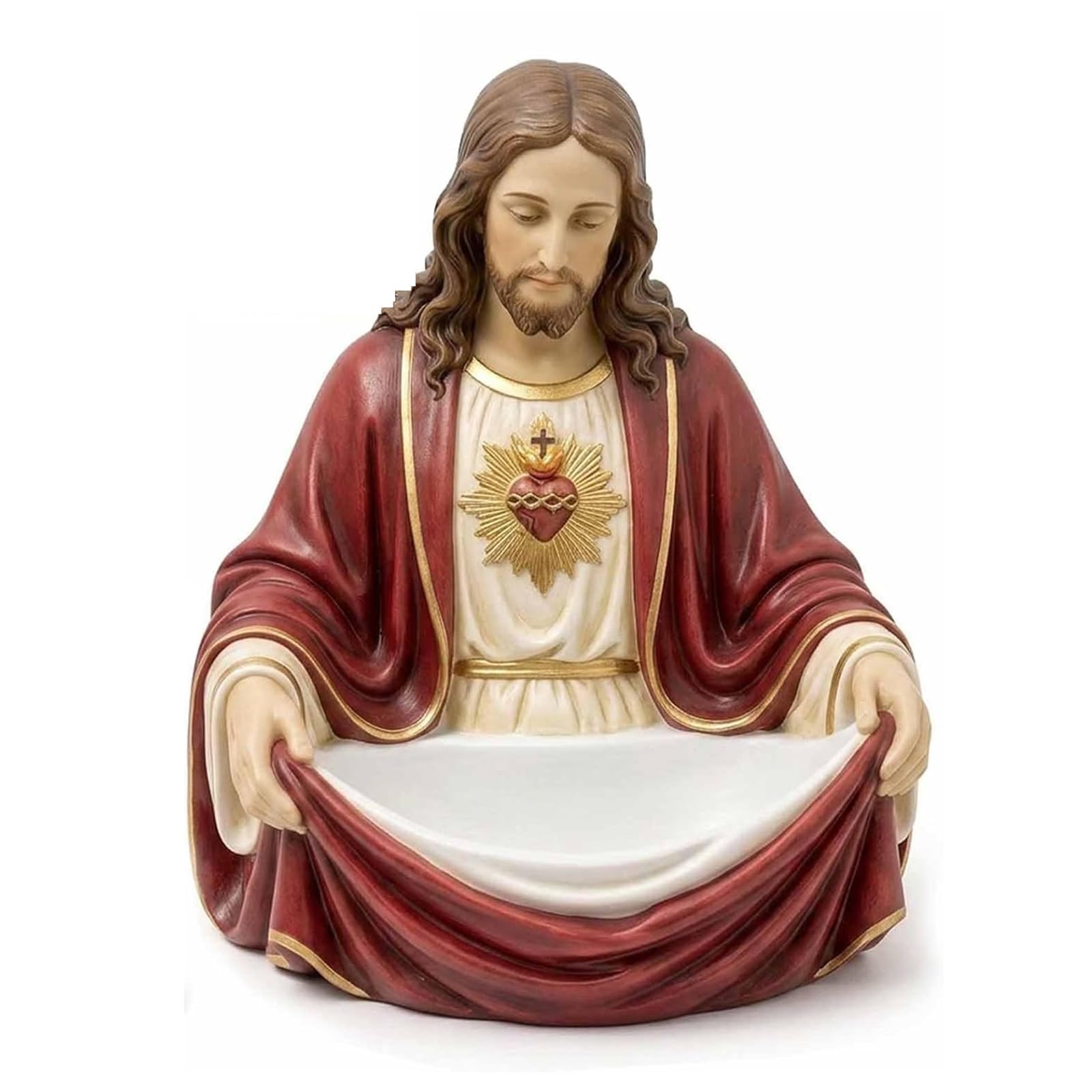 Cuenco de la Virgen María tallado para joyas y recuerdos devotos
