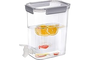 Elsjoy Drink Dispenser with Spout, 1.2 Gallon Plastic Drink Container