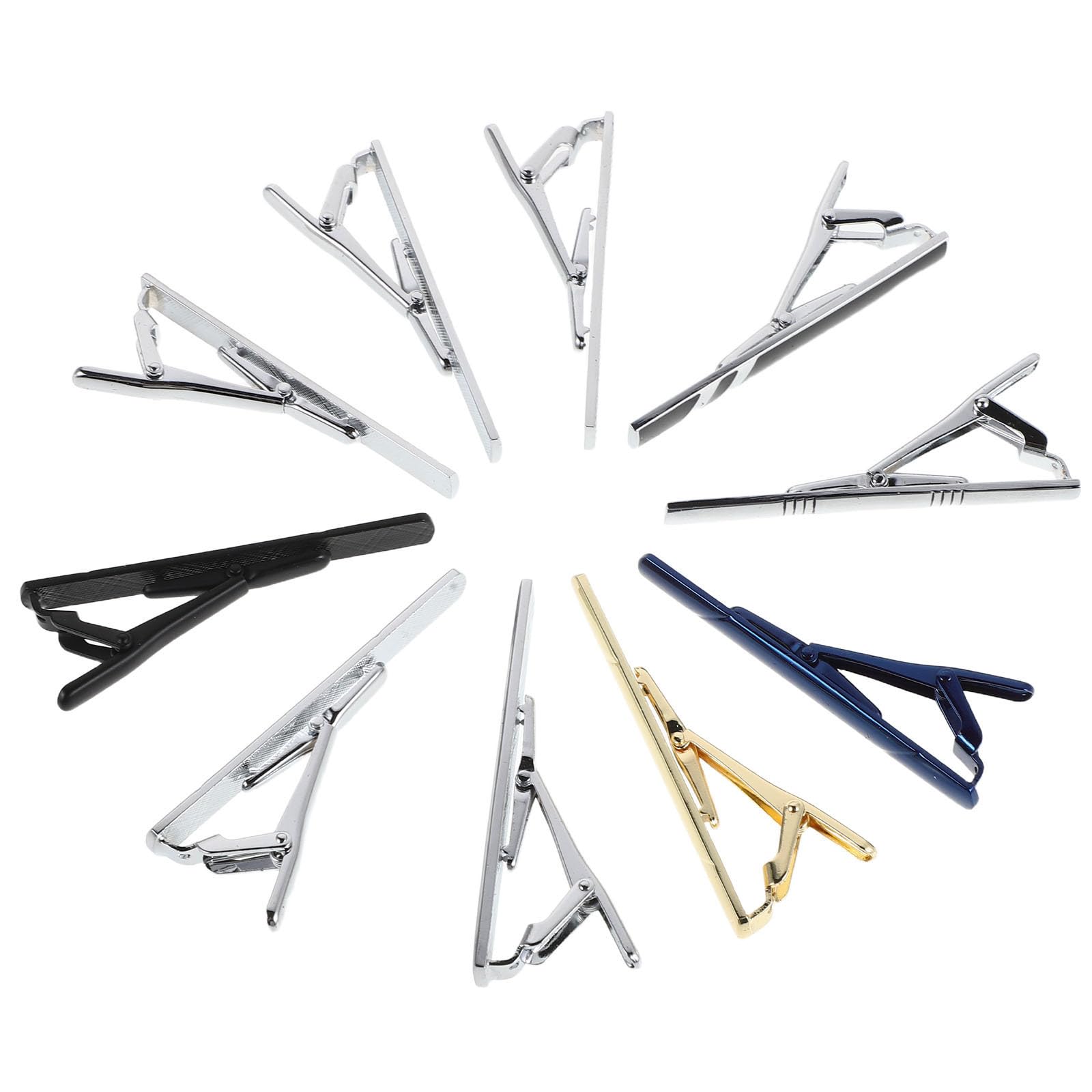 Clips de corbata de cobre resistentes HOMSFOU con caja elegante 8