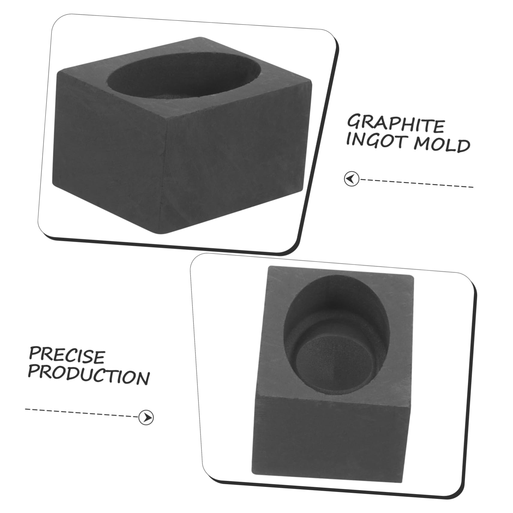 Operitacx 3stücke Gold Und Silber- -ingotschmelzform Herzförmige Grafitform Für Edelmetallguss Hohe Thermische Stabilität Für -experimente Und Metallverarbeitung